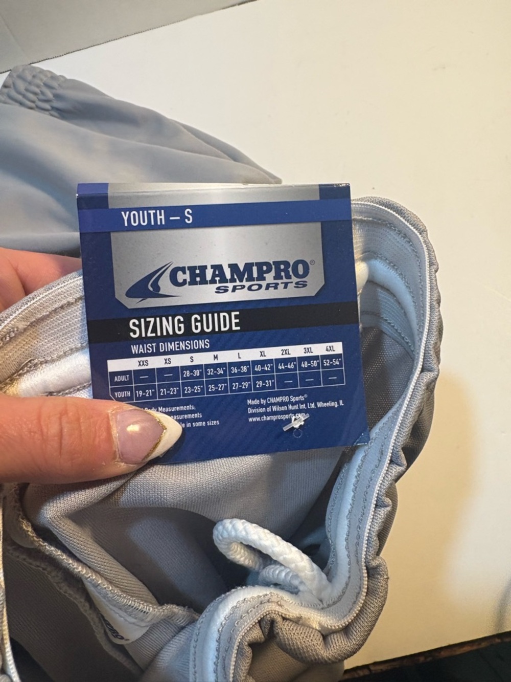 Champro Youth baseball pants, gray, NEW
